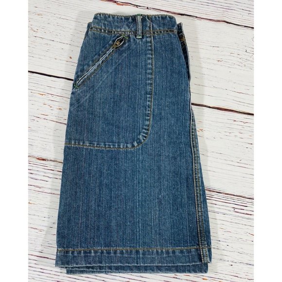 Eddie Bauer Outdoor Outfitters Jean Denim Skirt Womens Sz 4 Classic Blue Cotton - Picture 11 of 11